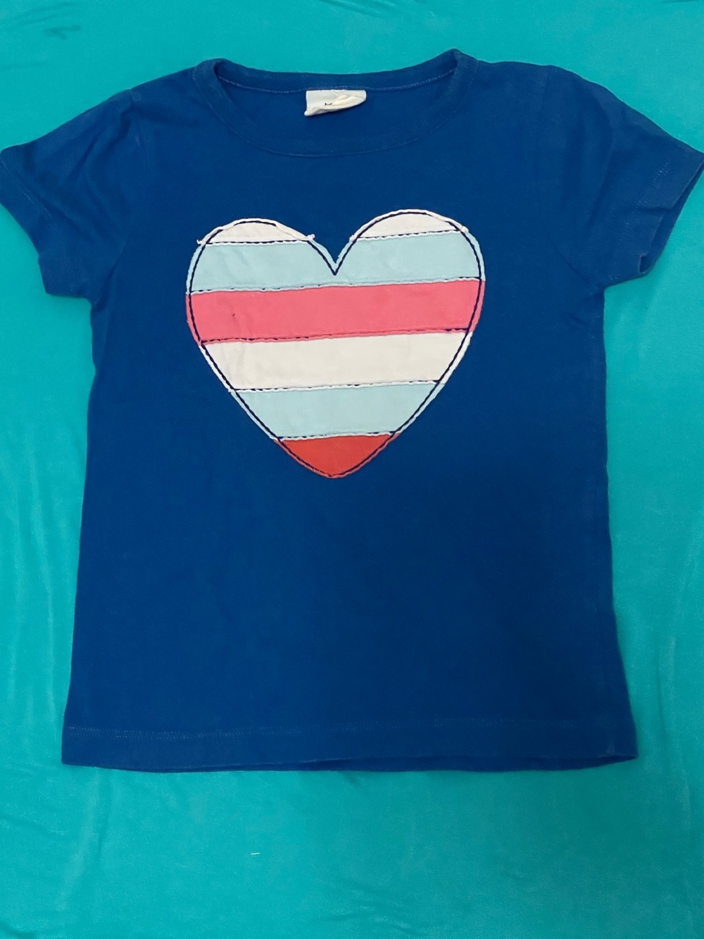 Mini Boden 3/4 Blue Heart Tee